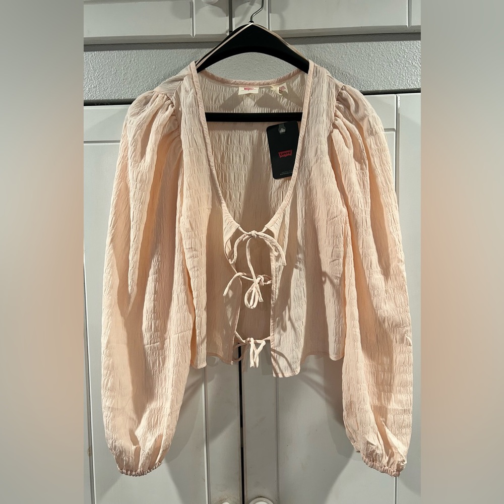 Levi's Women's Blush Tie-Front Blouse